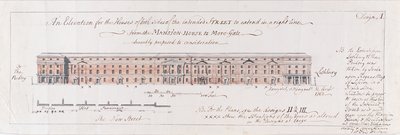 Progetto per le case di entrambi i lati della strada prevista per estendersi in linea retta dalla Mansion-House a More-Gate, proposto nel 1762 da Stephen Riou