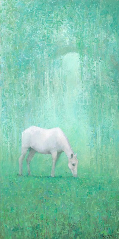 Il cavallo bianco etereo da Steve Mitchell