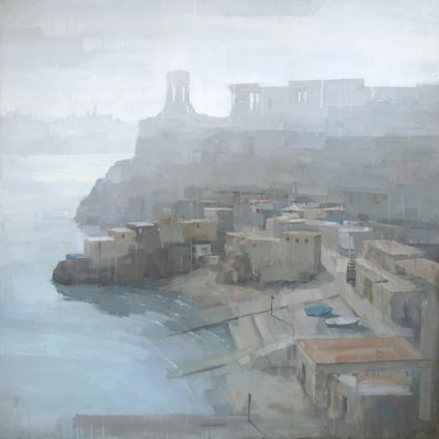 Cittadina mediterranea avvolta dalla nebbia da Steve Mitchell