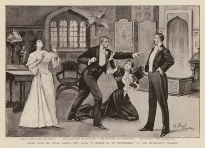 Scena dalla commedia, Una donna senza importanza, di Oscar Wilde da Stewart Browne