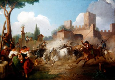 Buttari che guidano buoi romani da Stewart Watson
