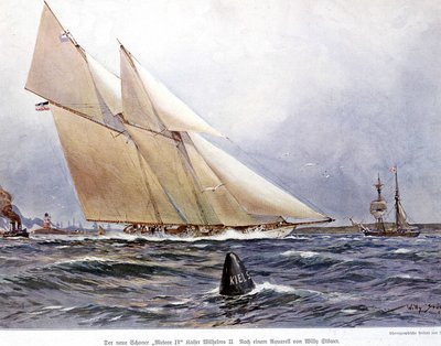 Regata: Il veliero “Meteor IV” - Acquerello di Willy Stower da Willy Stoewer 