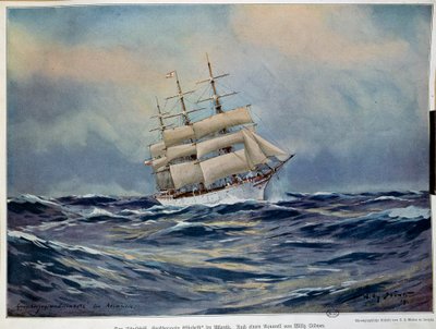 La vela della Granduchessa Elisabetta Acquerello di Willy Stower. 1909 da Willy Stoewer 