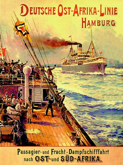 Poster pubblicitario della German East Africa Line, Amburgo, 1904 da Stoewer Willy