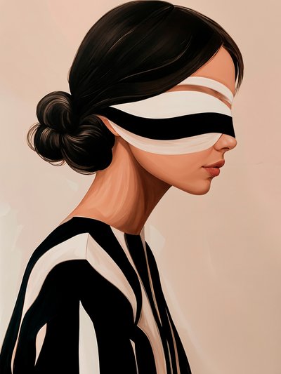 Elegante donna con gli occhi bendati da Studio Palette