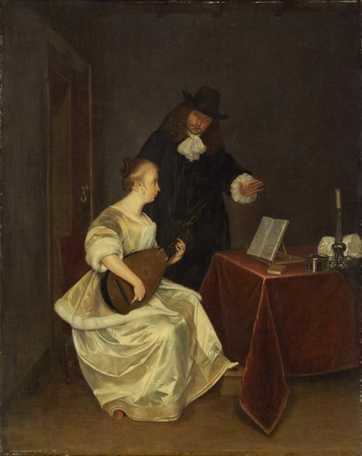 La lezione di musica da Studio of Gerard ter Borch the Younger