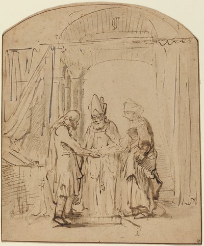 Il fidanzamento della Santa Vergine da Studio of Rembrandt van Rijn
