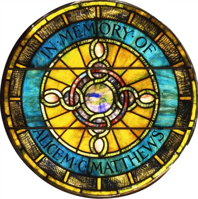 Finestra circolare in vetro piombato di Tiffany Studios (vetro piombato) da Studios Tiffany