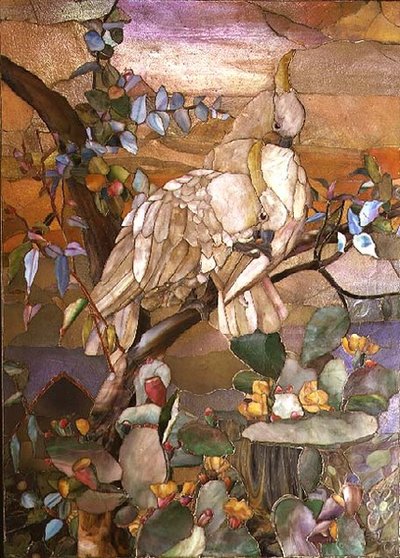 Cacatua crestato di zolfo, tradizionalmente attribuito a Joseph Briggs da Studios Tiffany