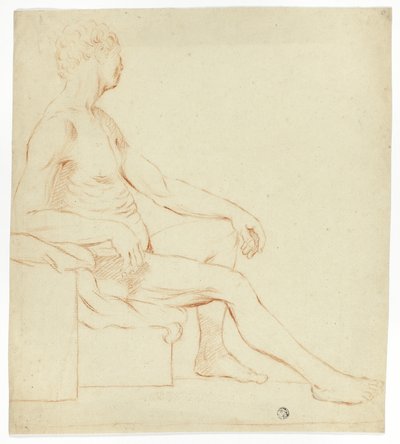 Nudo maschile accademico seduto da Style of Jacques Louis David