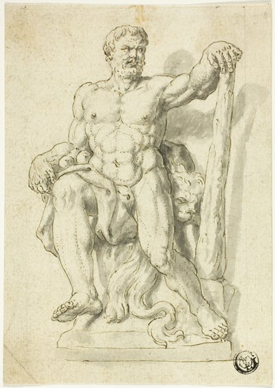 Statua di Ercole seduto da Style of Raymond de Lafage