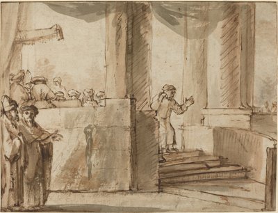 Giuda che Lascia il Sommo Sacerdote da Style of Rembrandt van Rijn
