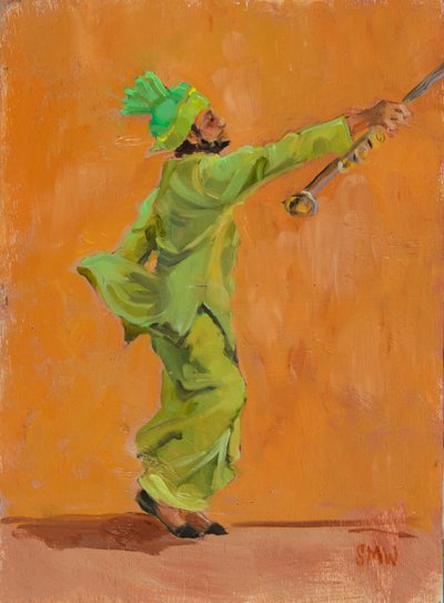 Danzatrice indiana verde con chimta da Sue Wales