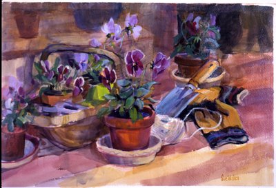 Invasatura delle viole del pensiero, 1996 da Sue Wales