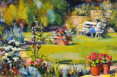 Lettura in giardino, 1995 da Sue Wales