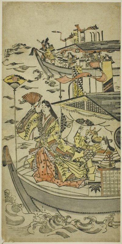 Lady Tamamushi alza un bersaglio con il ventaglio da Sugimura Jihei