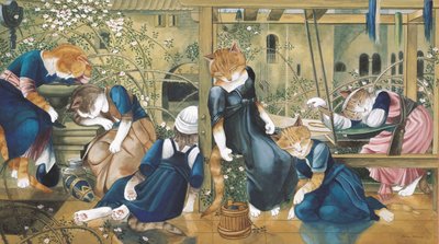 Illustrazione da Cats Galore! A Compendium of Cultured Cats (pub. 2015) da Susan Herbert
