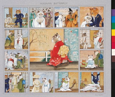 Illustrazione da Cats Galore! A Compendium of Cultured Cats (pub. 2015) da Susan Herbert