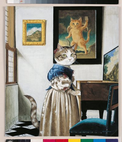 Illustrazione da Cats Galore! A Compendium of Cultured Cats (pub. 2015) da Susan Herbert