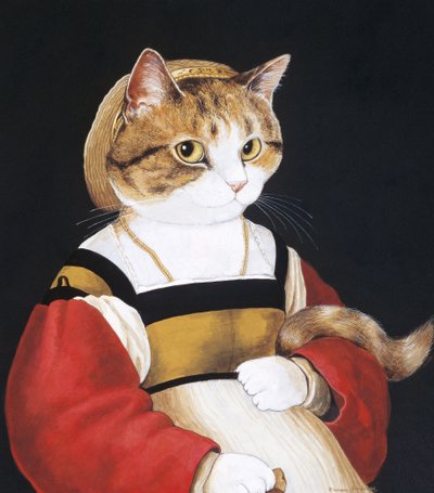 Illustrazione da Cats Galore! A Compendium of Cultured Cats (pub. 2015) da Susan Herbert