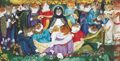 Illustrazione da Cats Galore! A Compendium of Cultured Cats da Susan Herbert