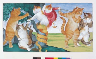 Illustrazione da Cats Galore! A Compendium of Cultured Cats (pub. 2015) da Susan Herbert