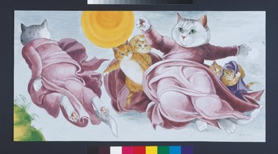 Illustrazione da Cats Galore! A Compendium of Cultured Cats (pub. 2015) da Susan Herbert