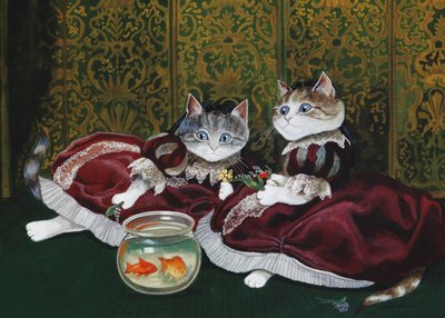 Illustrazione da Cats Galore! A Compendium of Cultured Cats (pub. 2015) da Susan Herbert