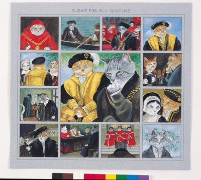 Illustrazione da Cats Galore! A Compendium of Cultured Cats da Susan Herbert