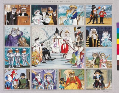 Illustrazione da Cats Galore! A Compendium of Cultured Cats da Susan Herbert
