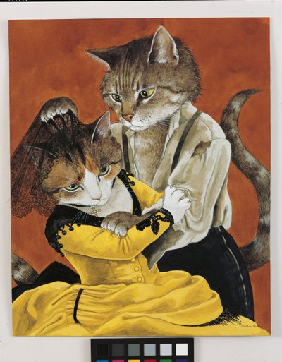 Illustrazione da Cats Galore! A Compendium of Cultured Cats da Susan Herbert