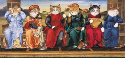 Illustrazione da Cats Galore! A Compendium of Cultured Cats (pub. 2015) da Susan Herbert