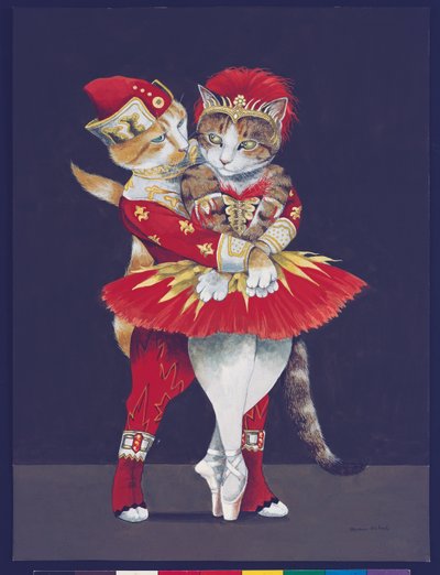 Illustrazione da Cats Galore! A Compendium of Cultured Cats (pub. 2015) da Susan Herbert