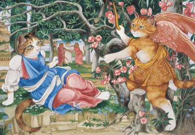Illustrazione da Cats Galore! A Compendium of Cultured Cats da Susan Herbert