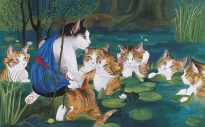 Illustrazione da Cats Galore! A Compendium of Cultured Cats da Susan Herbert
