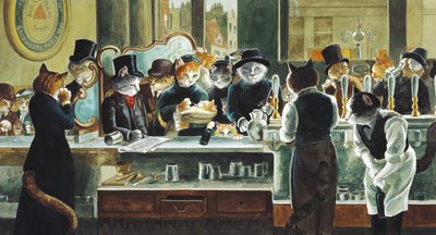 Illustrazione da Cats Galore! A Compendium of Cultured Cats da Susan Herbert