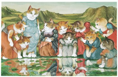 Illustrazione da Pre-Raphaelite Cats (pub. 1999) da Susan Herbert