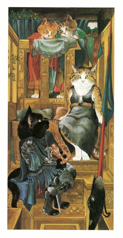 Illustrazione da Pre-Raphaelite Cats (pub. 1999) da Susan Herbert
