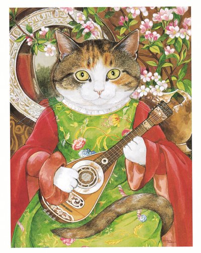 Illustrazione da Pre-Raphaelite Cats (pub. 1999) da Susan Herbert