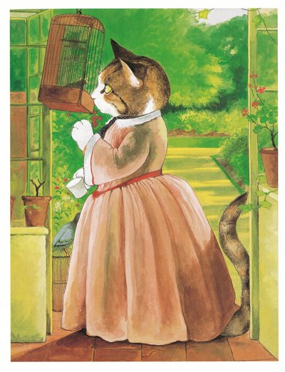 Illustrazione da Pre-Raphaelite Cats (pub. 1999) da Susan Herbert