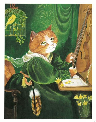 Illustrazione da Pre-Raphaelite Cats (pub. 1999) da Susan Herbert