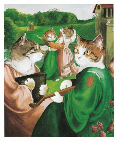 Illustrazione da Pre-Raphaelite Cats (pub. 1999) da Susan Herbert