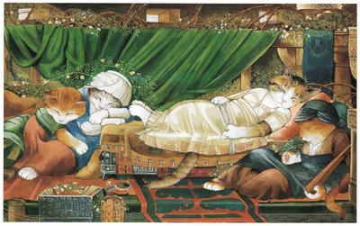 Illustrazione da Pre-Raphaelite Cats (pub. 1999) da Susan Herbert