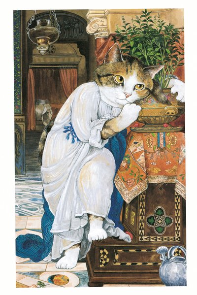 Illustrazione da Pre-Raphaelite Cats (pub. 1999) da Susan Herbert