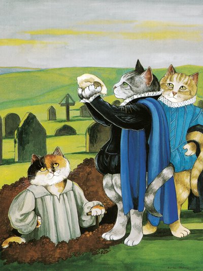 Illustrazione da Shakespeare Cats: Poster Book (pub. 2016) da Susan Herbert