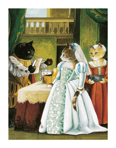 Illustrazione da Shakespeare Cats: Poster Book (pub. 2016) da Susan Herbert