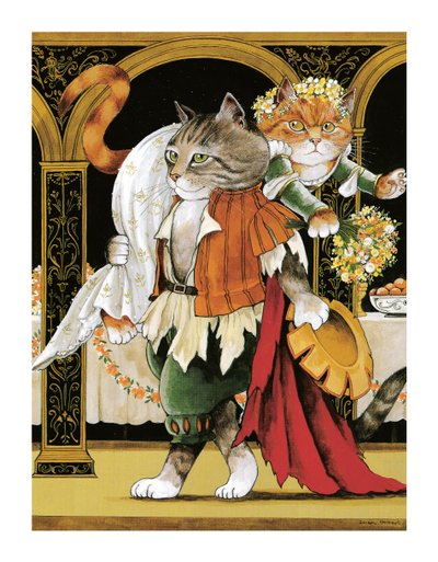 Illustrazione da Shakespeare Cats: Poster Book (pub. 2016) da Susan Herbert