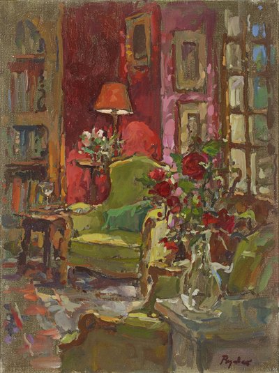 Muro rosso, rose rosse da Susan Ryder