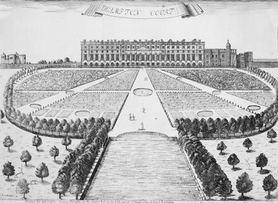 Fronte est di Hampton Court, c.1830 da Sutton Nicholls