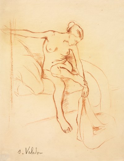 Donna Nuda Seduta su un Letto da Suzanne Valadon